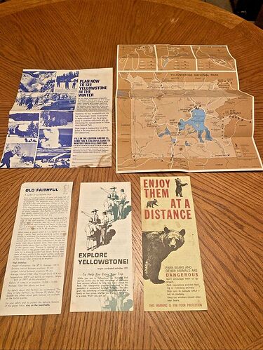 Yellowstone National Park Ephemera Pamphlet Brochure Map 1960s 1970s Travel Lot